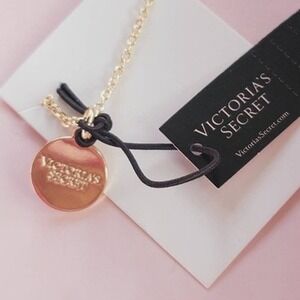 Victoria's Secret Gold Tone Bottle Charm Pendant Necklace‎
